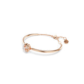 Dextera bangle, Round cut, White, Rose gold-tone plated